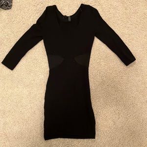 guess size xs body con Mini Dress seamless with waist mesh cutout detail